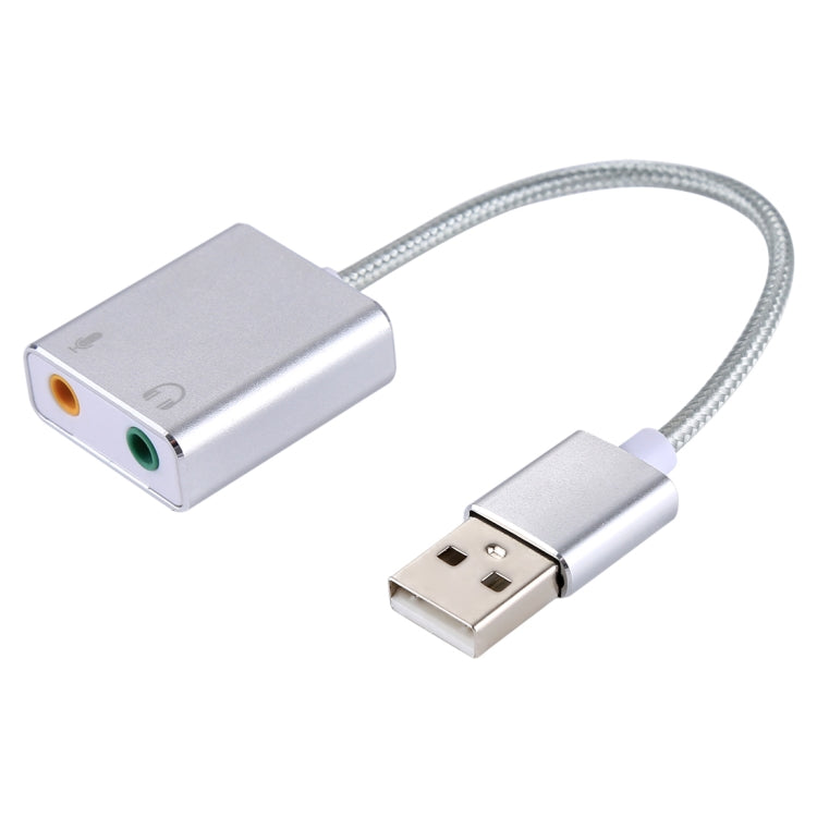 Внешняя виртуальная 7.1-канальная звуковая карта USB с корпусом из алюминиевого сплава и кабелем 13 см для ПК и ноутбука