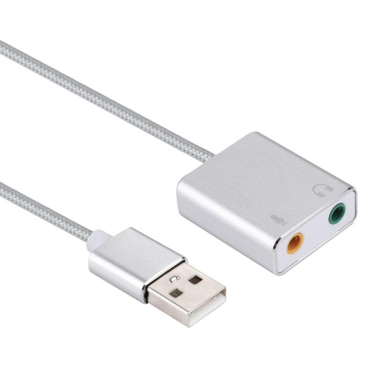 Внешняя виртуальная 7.1-канальная звуковая карта USB с корпусом из алюминиевого сплава и кабелем 13 см для ПК и ноутбука