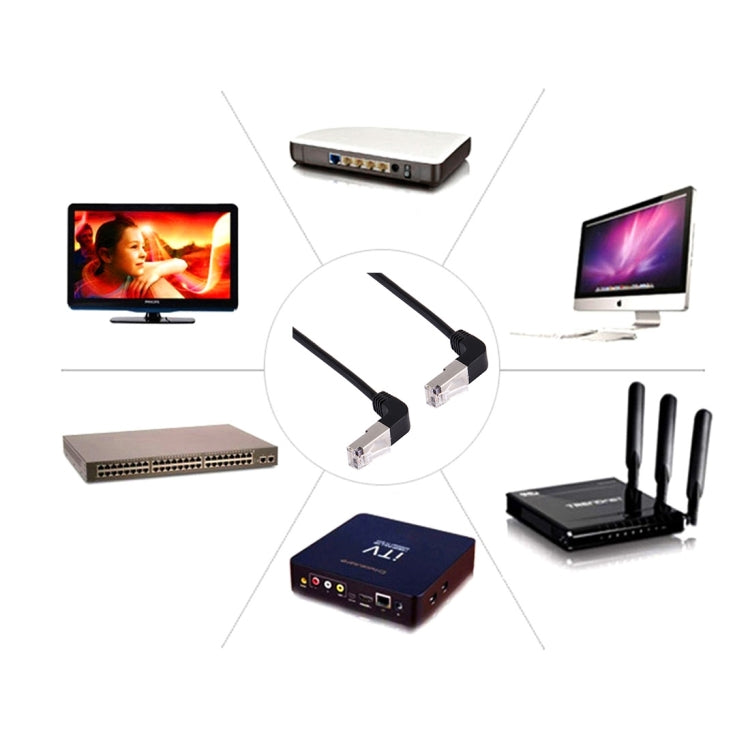 1m RJ45 Male Bent Upward to RJ45 Male Bent Upward Network LAN Cable