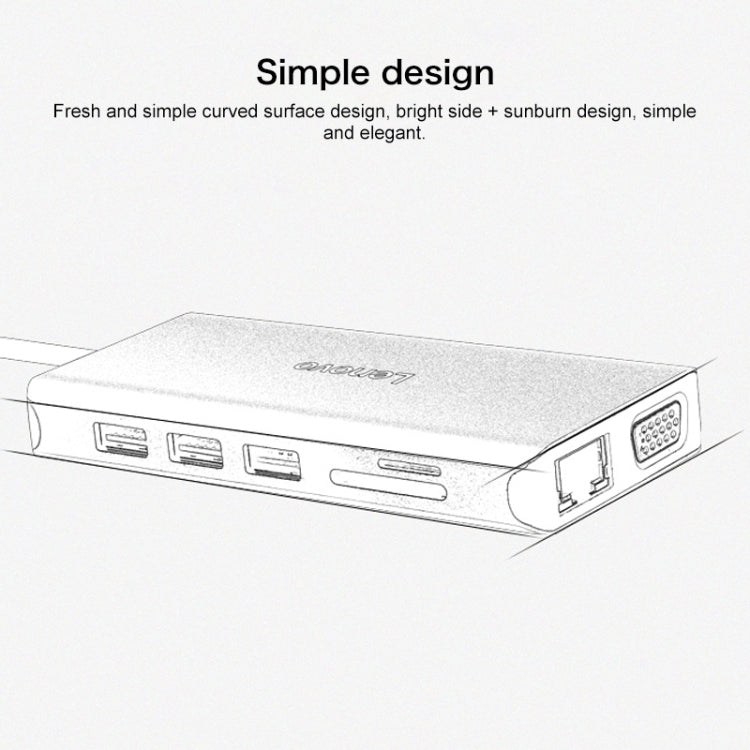 Док-станция Lenovo LX0801 с сетевым кабелем Type-C/USB-C