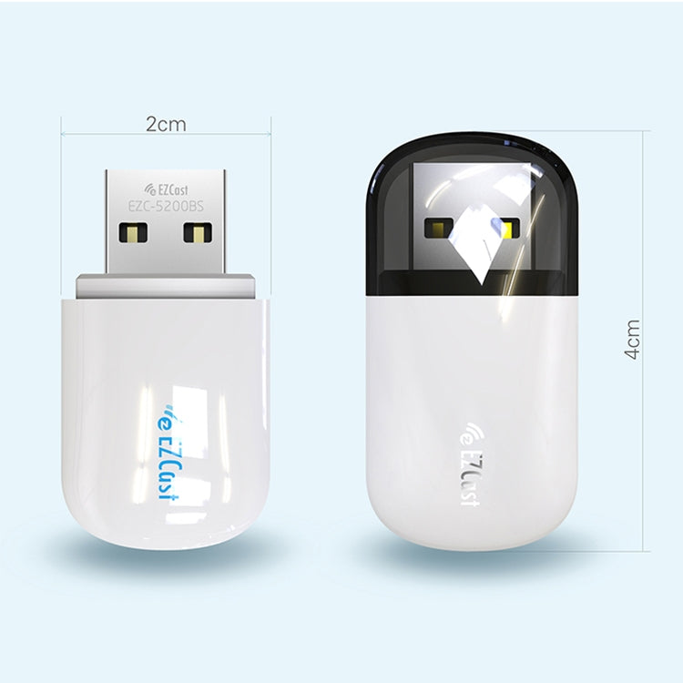 EZCast EZC-5200BS 600 Мбит/с двухдиапазонный беспроводной WiFi + Bluetooth USB 2.0 адаптер
