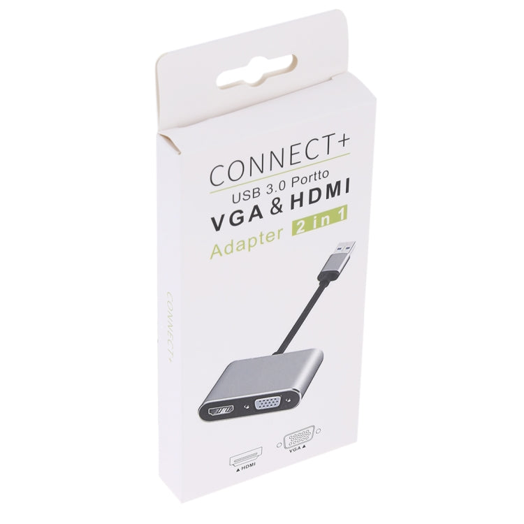 2 vienā USB 3.0 uz HDMI + VGA adapteris