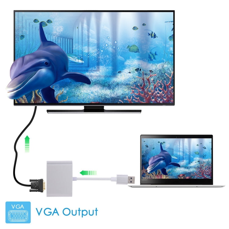 2 vienā USB 3.0 uz HDMI + VGA adapteris