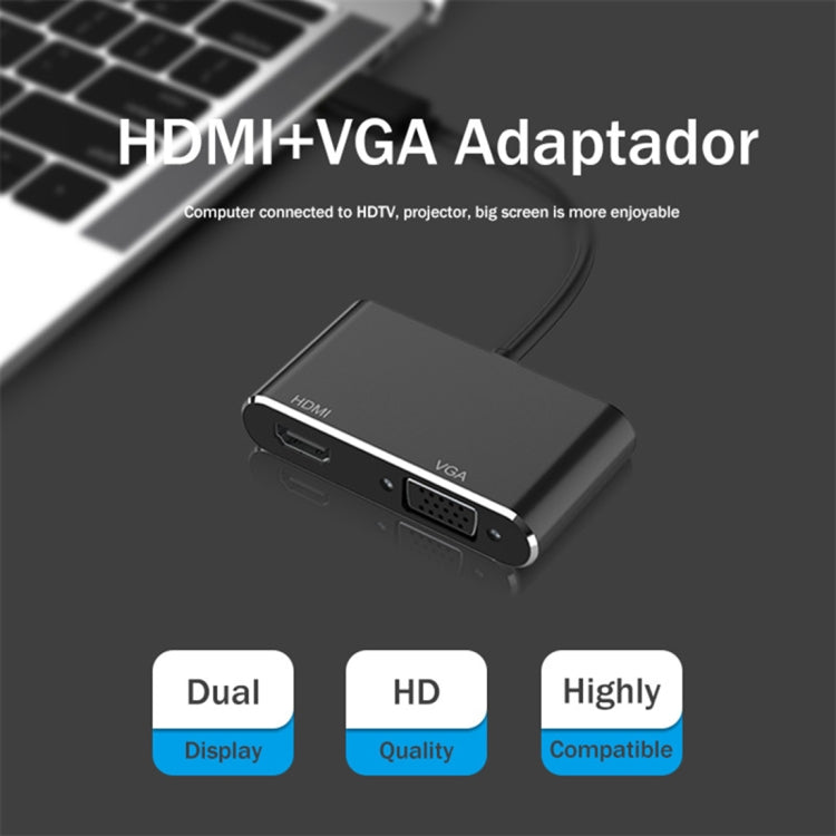 2 vienā USB 3.0 uz HDMI + VGA adapteris