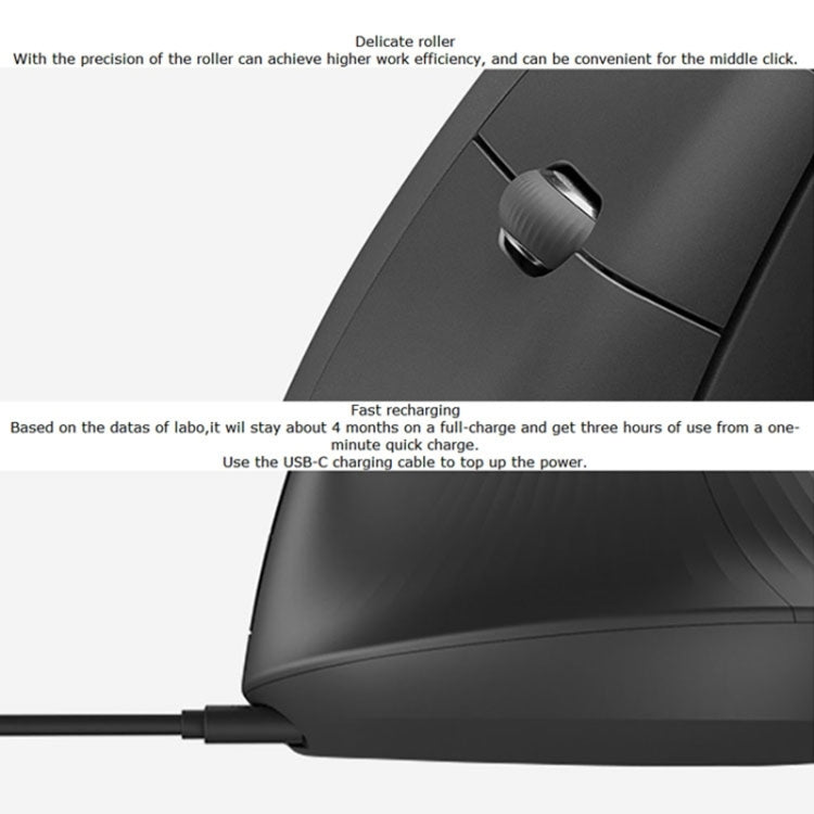 Logitech MX Vertical 4000 точек на дюйм USB-C / Type-C + Unifying + Bluetooth эргономичная беспроводная вертикальная оптическая мышь с тремя режимами