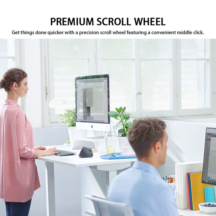 Logitech MX Vertical 4000 точек на дюйм USB-C / Type-C + Unifying + Bluetooth эргономичная беспроводная вертикальная оптическая мышь с тремя режимами
