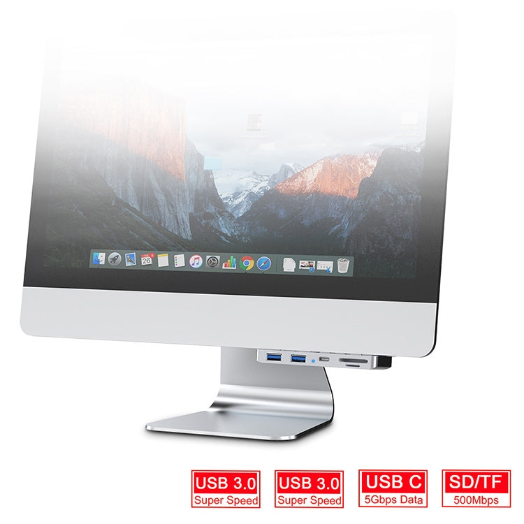 Rocketek For iMac Type-C / USB-C + Dual USB3.0 + SD / TF Multi-function HUB Expansion Dock