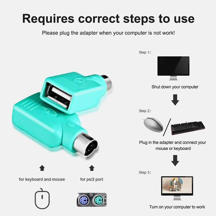 10 шт. переходников USB-гнездо - PS-штекер