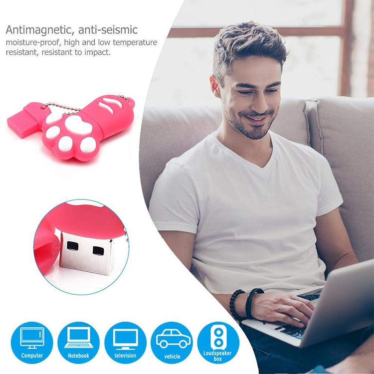 16 GB lāča ķepas formas silikona USB 2.0 zibatmiņas disks ar putekļu slāpēšanas aizsargu