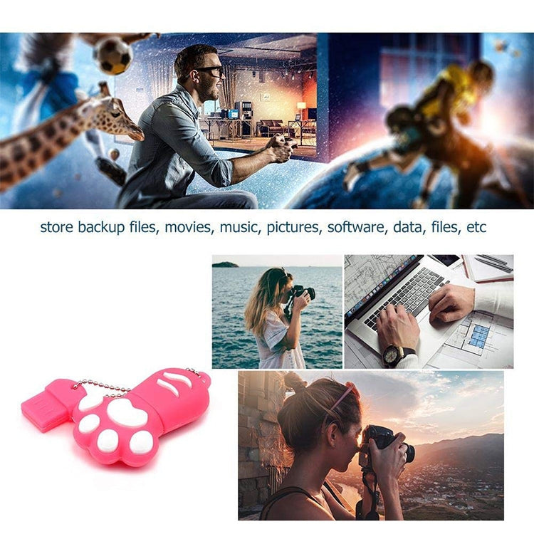 16 GB lāča ķepas formas silikona USB 2.0 zibatmiņas disks ar putekļu slāpēšanas aizsargu