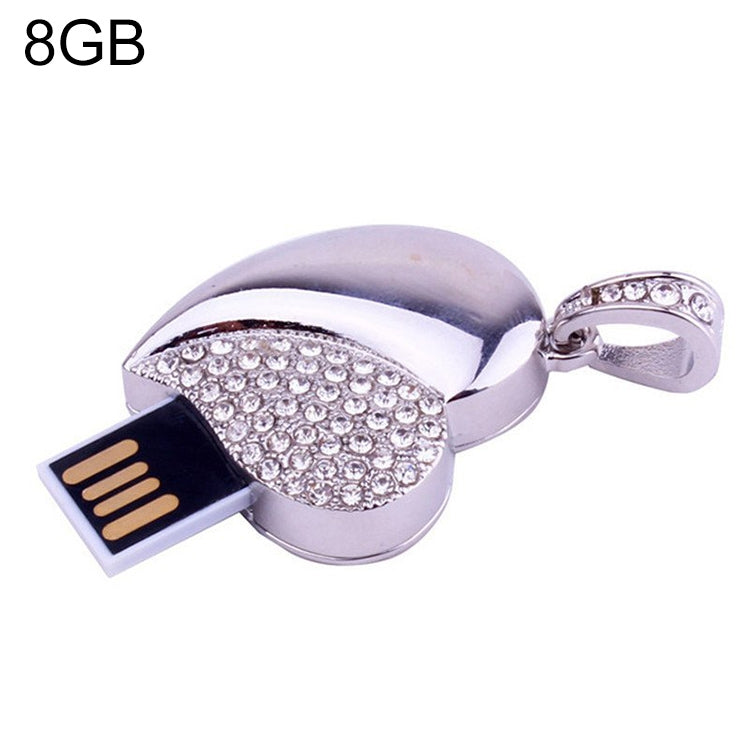 Серебряный USB-флеш-накопитель с бриллиантами в форме сердца, специальный подарок ко Дню святого Валентина