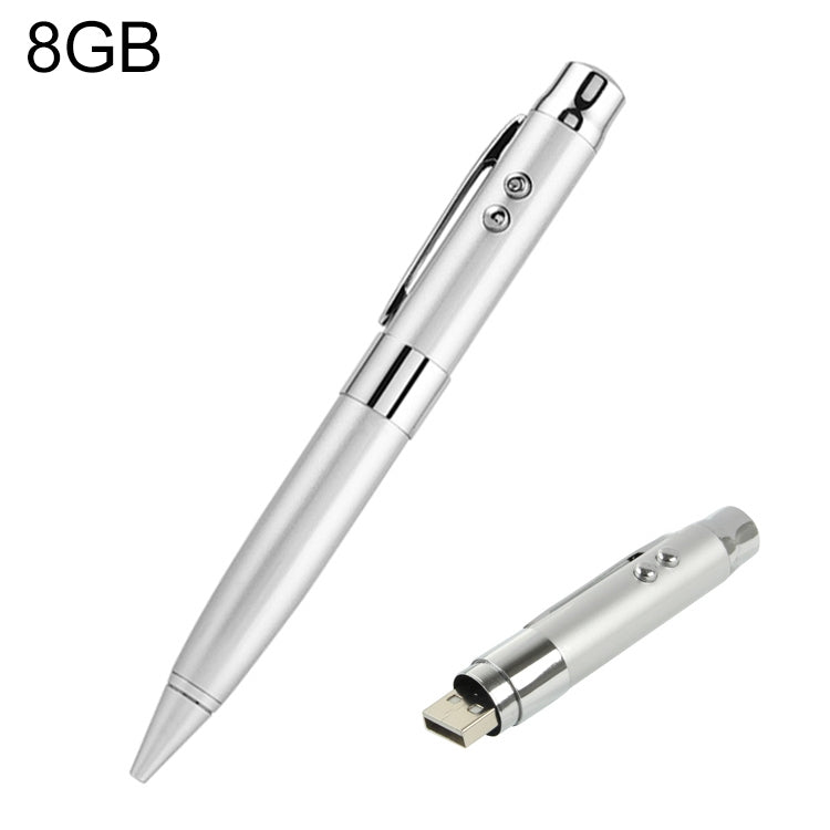 USB-флеш-накопитель 3 в 1 в стиле лазерной ручки, серебристый (16 ГБ)