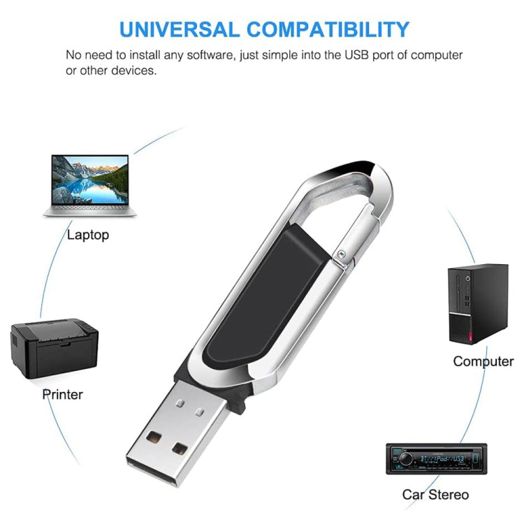Флеш-накопитель USB 2.0 в стиле металлического брелока на 16 ГБ (черный)