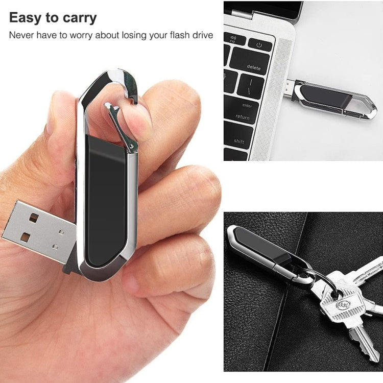 Флеш-накопитель USB 2.0 в стиле металлического брелока на 16 ГБ (черный)
