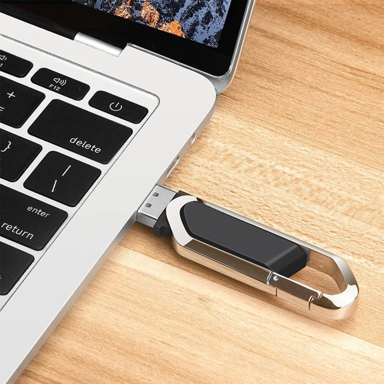 Флеш-накопитель USB 2.0 в стиле металлического брелока на 16 ГБ (черный)