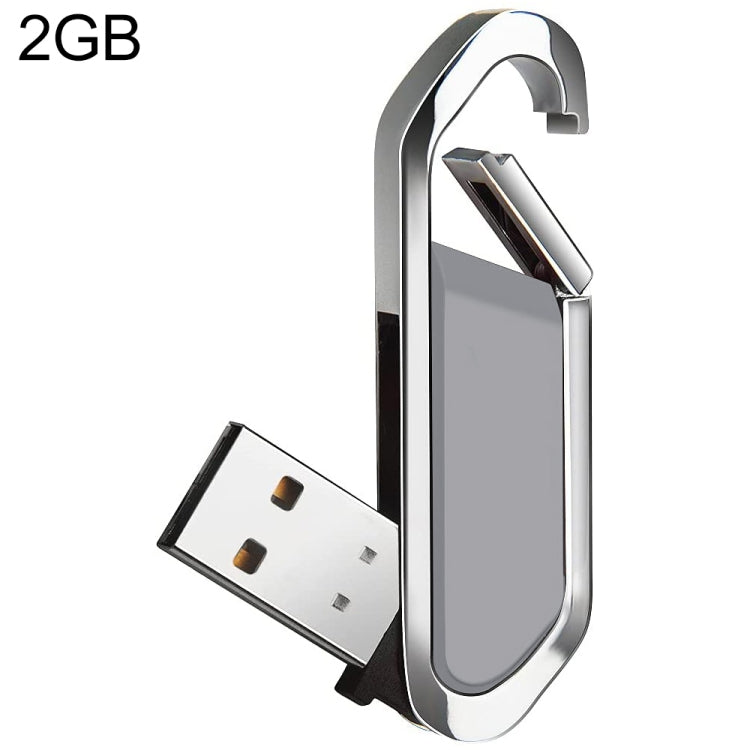 Металлический флеш-диск USB 2.0 в стиле брелока на 2 ГБ (серый)