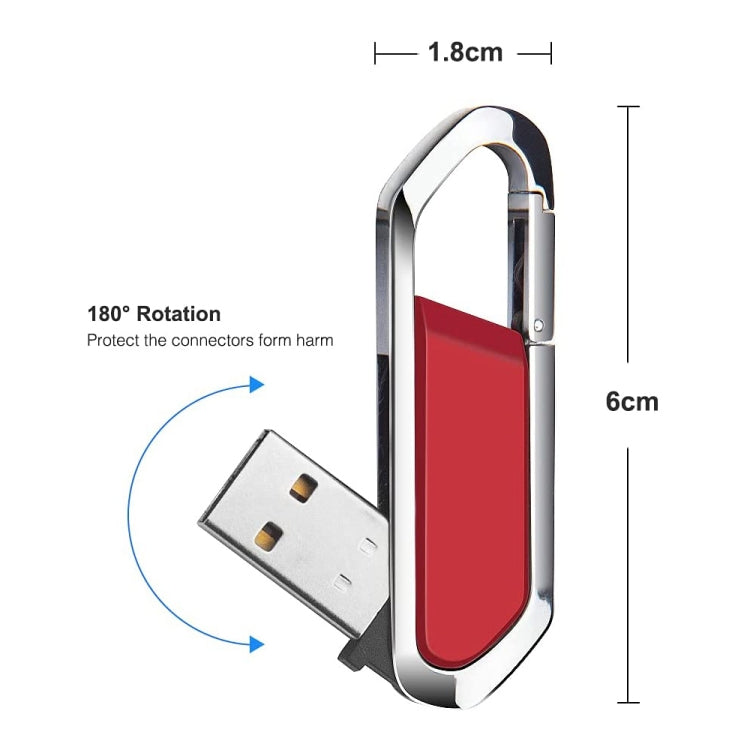 Флеш-накопитель USB 2.0 в стиле металлического брелока на 16 ГБ (красный)
