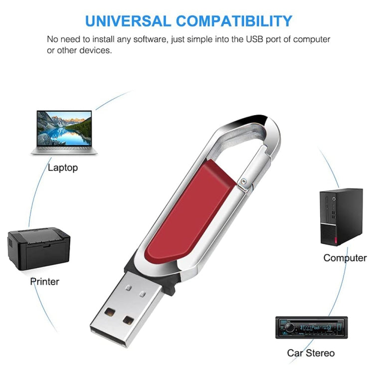 Флеш-накопитель USB 2.0 в стиле металлического брелока на 16 ГБ (красный)