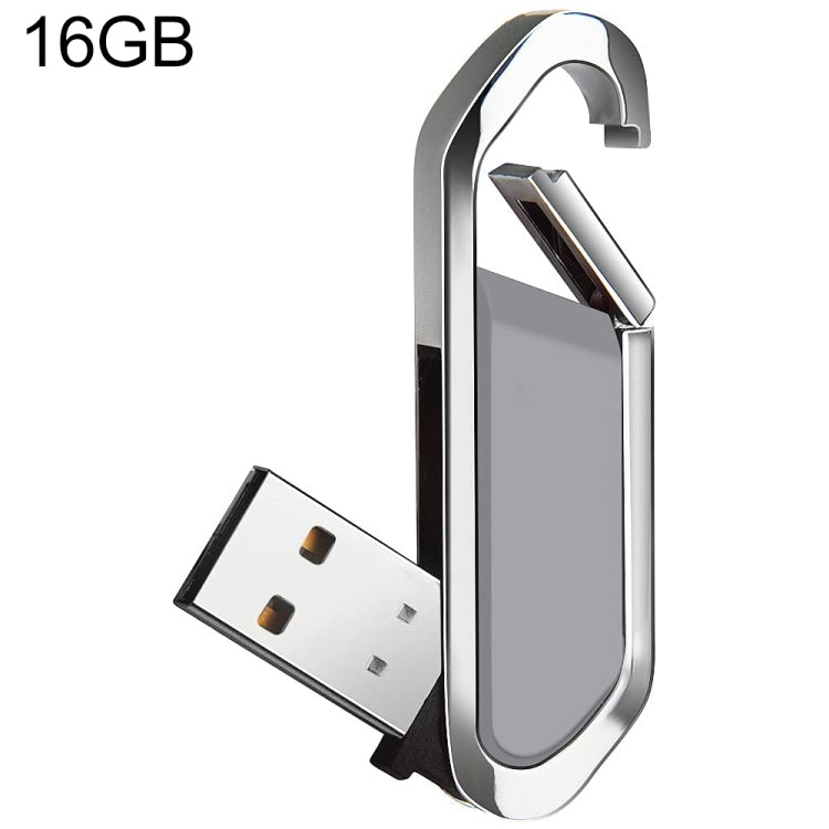 Флеш-накопитель USB 2.0 в металлическом стиле с брелком на 16 ГБ