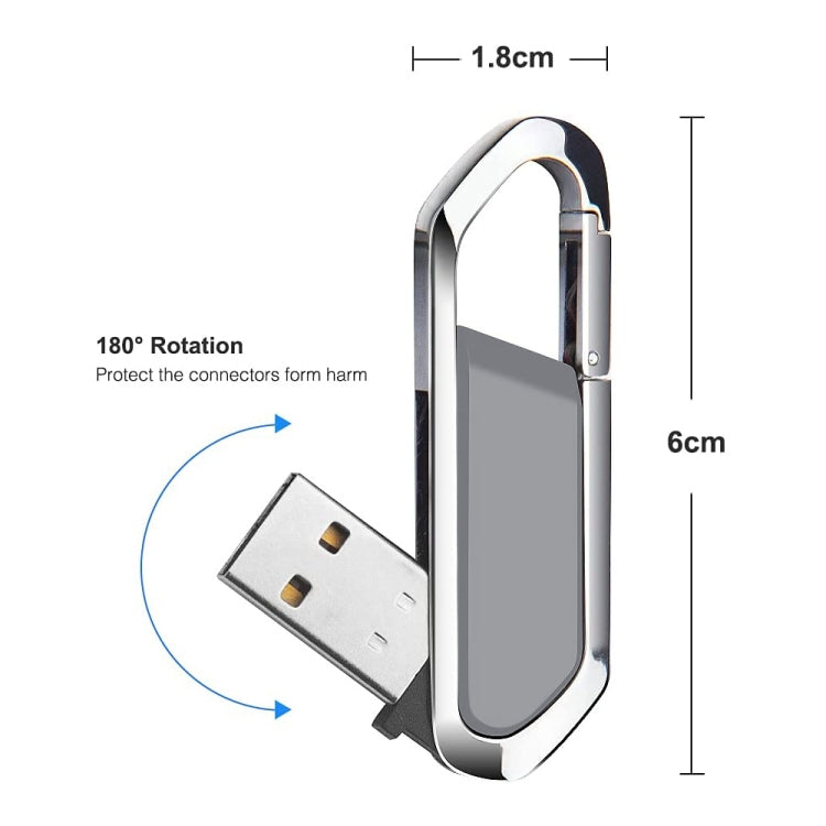 Флеш-накопитель USB 2.0 в металлическом стиле с брелком на 16 ГБ