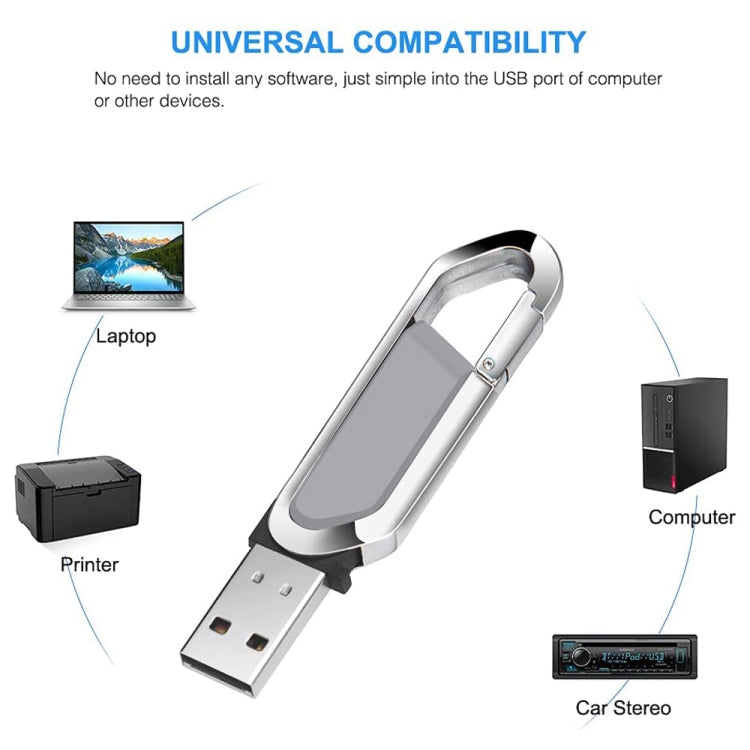 Флеш-накопитель USB 2.0 в металлическом стиле с брелком на 16 ГБ