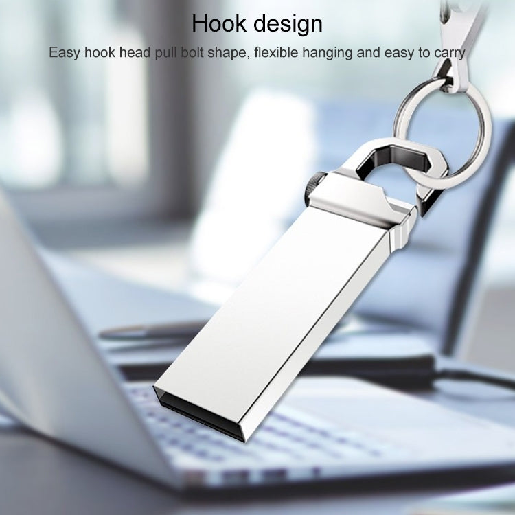 Флеш-накопитель USB 2.0 в металлическом стиле с брелком на 4 ГБ