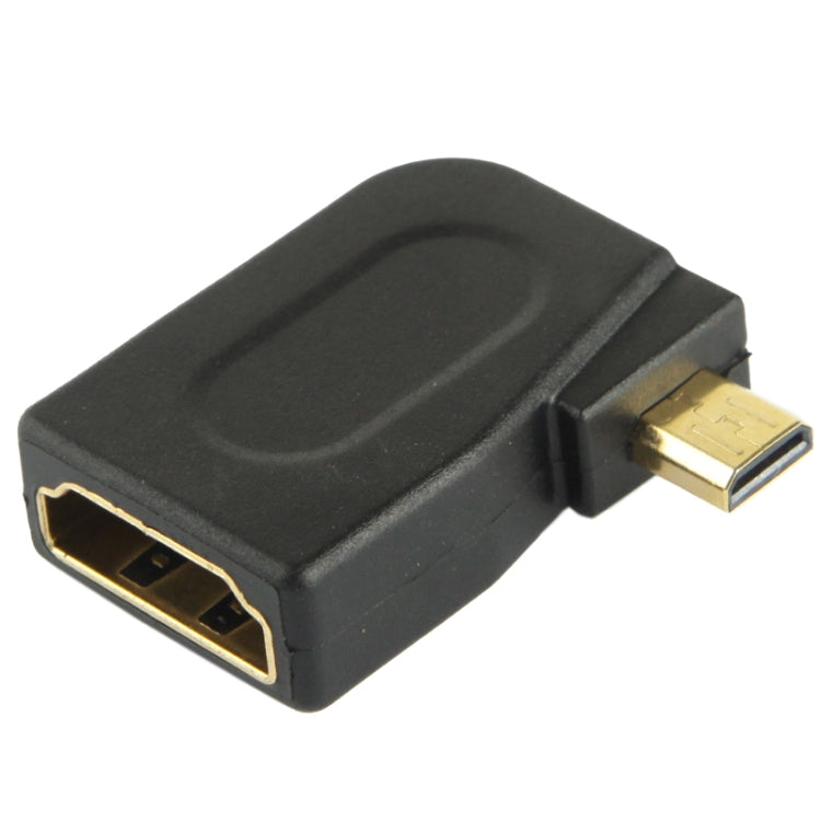 Позолоченный адаптер Micro HDMI «папа» на HDMI 19-контактный «мама» с углом 90 градусов