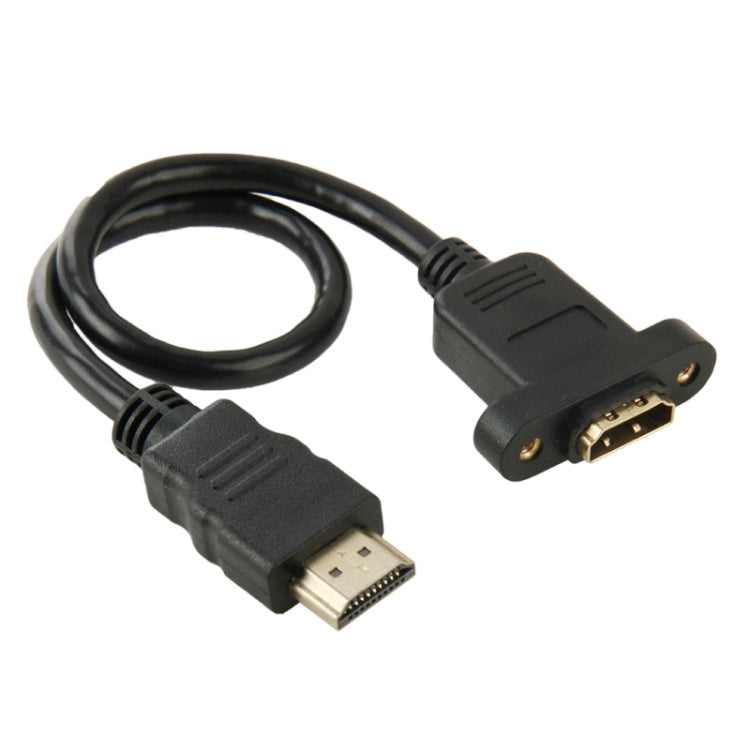 Кабель-адаптер HDMI (тип A) «папа» — HDMI (тип A) «мама» длиной 30 см с 2 отверстиями под винты