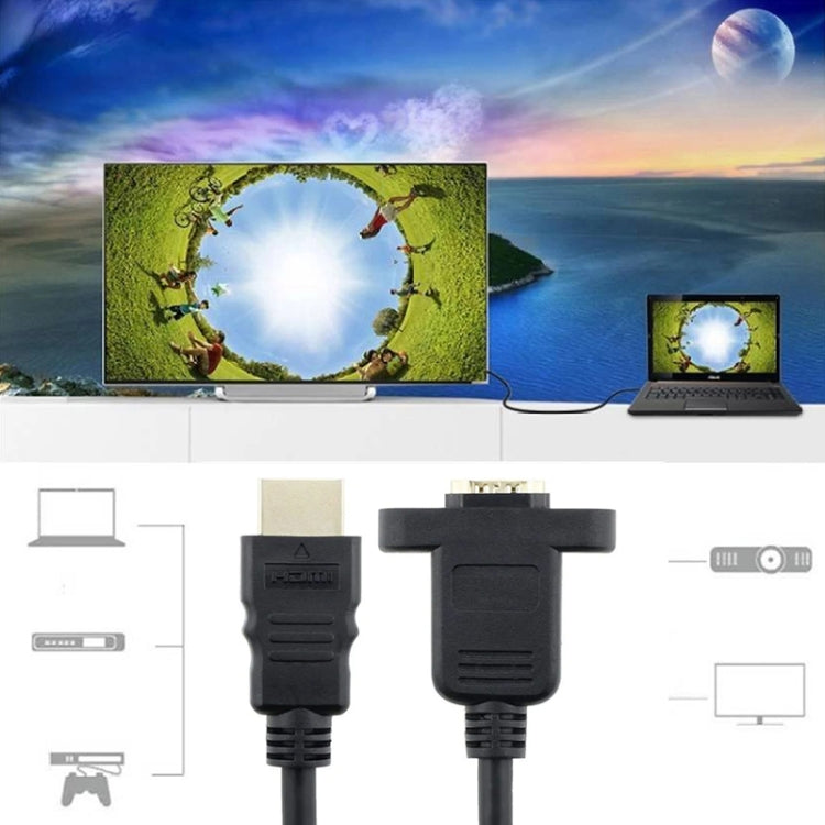 Кабель-адаптер HDMI (тип A) «папа» — HDMI (тип A) «мама» длиной 30 см с 2 отверстиями под винты