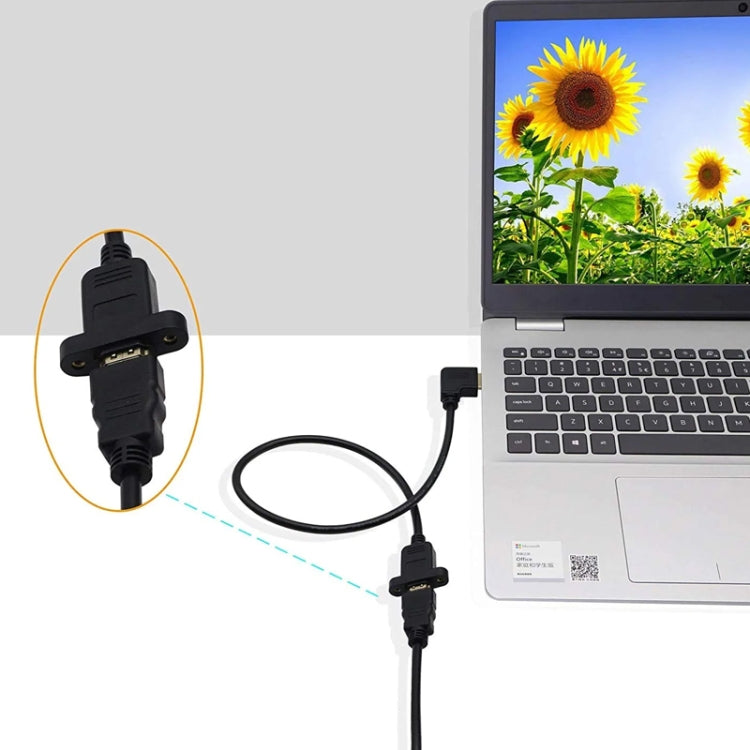 Кабель-адаптер HDMI (тип A) «папа» — HDMI (тип A) «мама» длиной 30 см с 2 отверстиями под винты