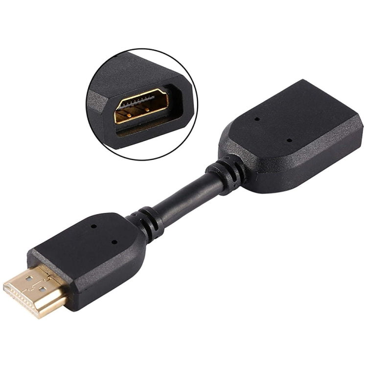 10 cm HDMI 19 kontaktu tēviņa un HDMI 19 kontaktu mātītes (AM-AF) savienotāja adaptera kabelis