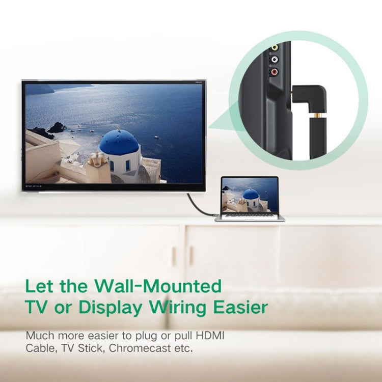 Позолоченный адаптер HDMI 19-контактный "папа" на HDMI 19-контактный "мама" с углом 90 градусов
