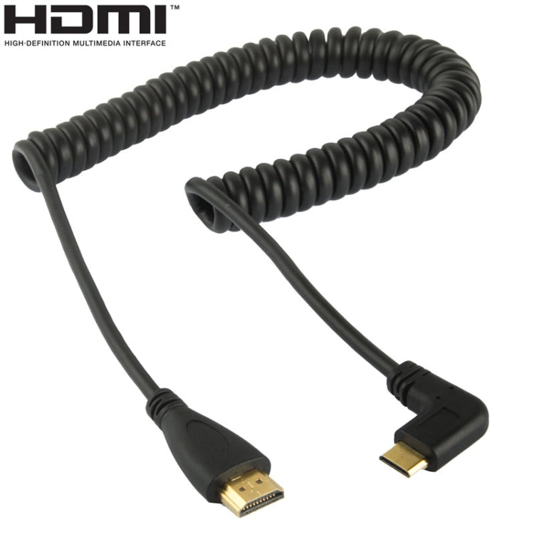 Позолоченный спиральный кабель Mini HDMI Male-HDMI Male версии 1.4, поддержка 3D/Ethernet, длина: 0,6–2 м