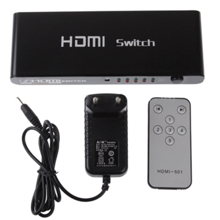 5-портовый HDMI-коммутатор Full HD 1080P с выключателем и пультом дистанционного управления, версия 1.3 (5 HDMI-входов, 1 HDMI-выход)