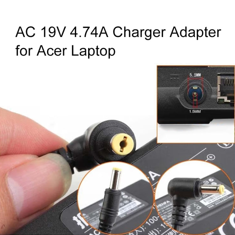 Адаптер переменного тока 19 В 4,74 А для ноутбука Acer, выходные разъемы: 5,5 мм x 1,5 мм