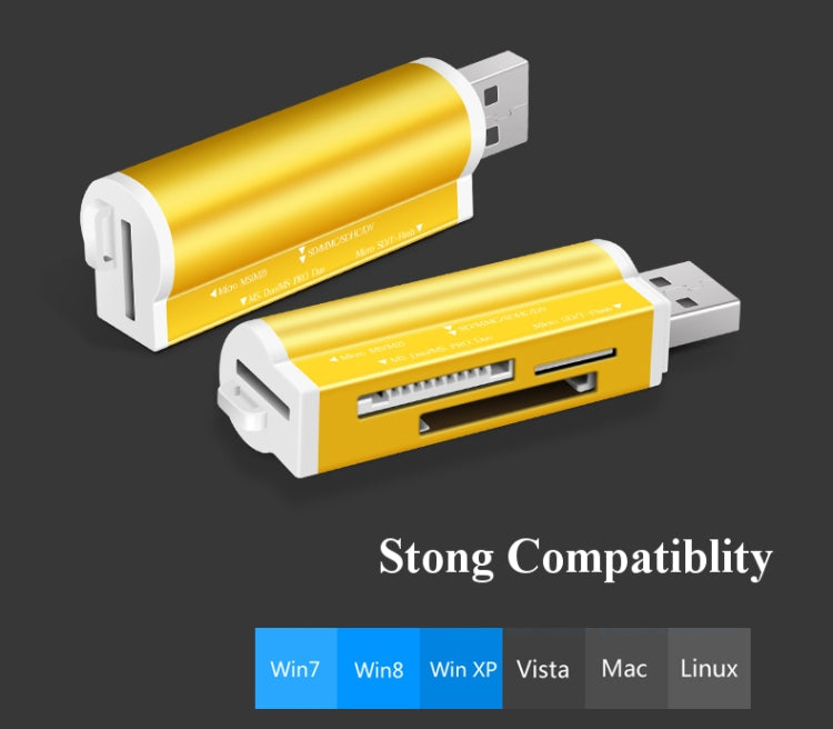 2 шт. Многофункциональный картридер для карт памяти USB 2.0 Micro SD SDHC TF M2 MMC MS PRO DUO