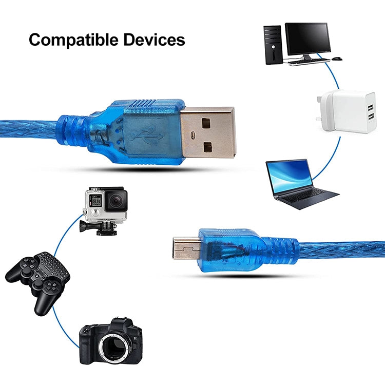 USB 2.0 AM to Mini 5pin USB cable, Length: 30.5cm