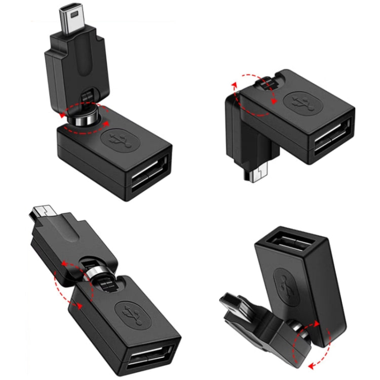 Высококачественный адаптер USB 2.0 AF - OTG Mini USB, поддержка вращения на 360 градусов