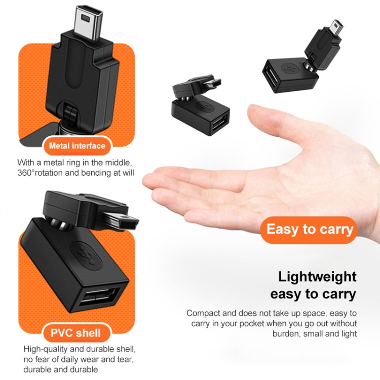 Высококачественный адаптер USB 2.0 AF - OTG Mini USB, поддержка вращения на 360 градусов