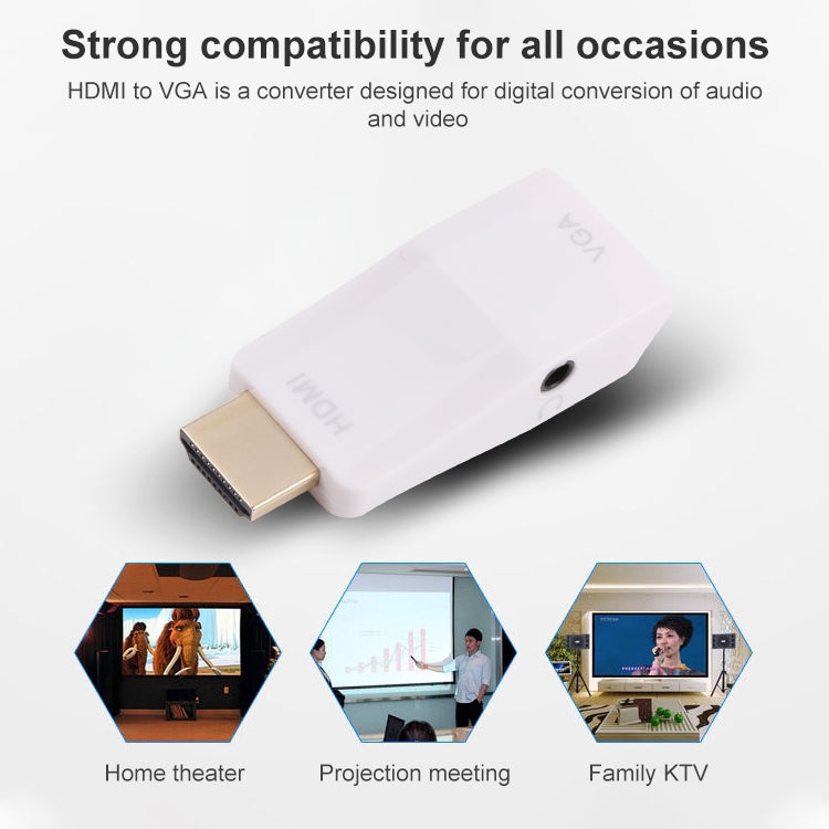 Full HD 1080P HDMI в VGA + аудиоконвертер-адаптер для ноутбука / STB / DVD / HDTV (с HDMI-адаптером «мама-папа»)