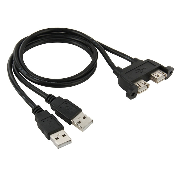 Удлинительный кабель с 2 разъемами USB 2.0 «папа» и 2 разъемами USB 2.0 «мама» с 2 отверстиями для винтов, длина: 50 см