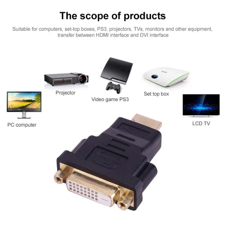 Позолоченный адаптер HDMI 19-контактный "папа" - DVI "мама"