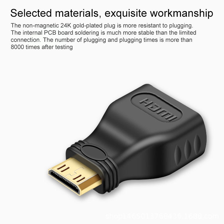 Позолоченный адаптер Mini HDMI «папа» на HDMI 19-контактный «мама»