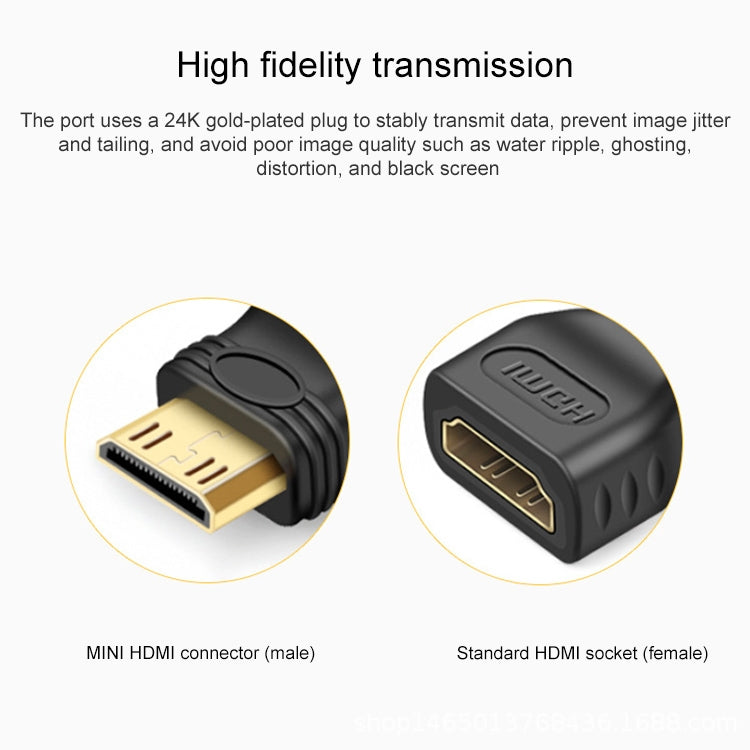 Позолоченный адаптер Mini HDMI «папа» на HDMI 19-контактный «мама»