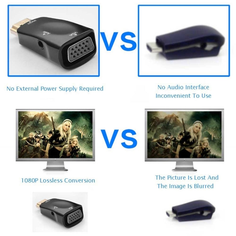Full HD 1080P HDMI - VGA и аудиоадаптер для HDTV / монитора / проектора
