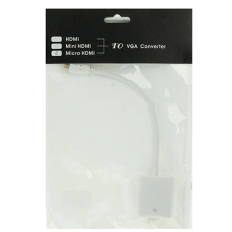 Видеокабель-адаптер Micro HDMI (папа) - VGA (мама) длиной 22 см, поддержка Full HD 1080P