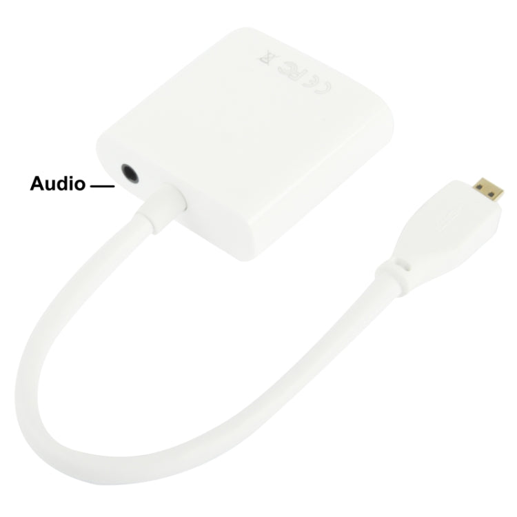 Видеокабель-адаптер Micro HDMI (папа) - VGA (мама) 22 см Full HD 1080P с аудиокабелем