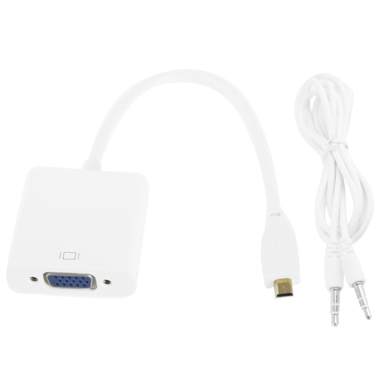 Видеокабель-адаптер Micro HDMI (папа) - VGA (мама) 22 см Full HD 1080P с аудиокабелем