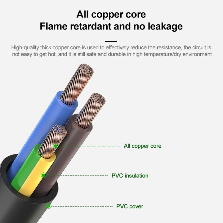 Universal US 3 Prong AC Power Cords for Desktop Computer Printer Monitor Plug, Length: 1.8m