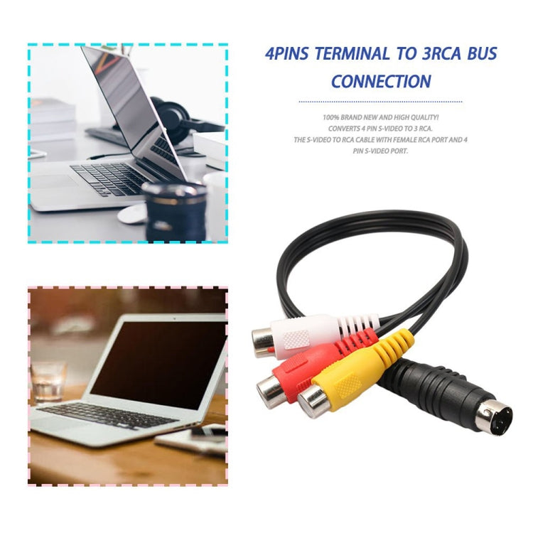 4-контактный S-Video TV - RCA конвертер AV-кабель-адаптер, длина: 20 см